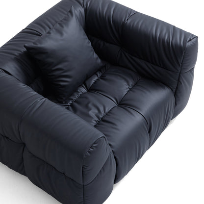 Boba Black Leathaire Armchair-Black