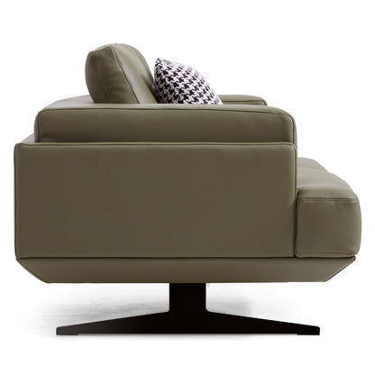 Olivia Top Grain Genuine Leather Sofa-Olive