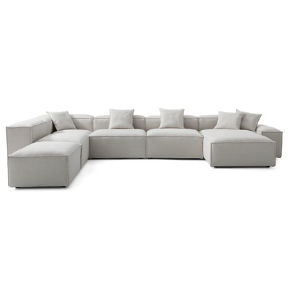 Freedom Modular Khaki Open End Sectional Sofa-Gray-177.2"-Low