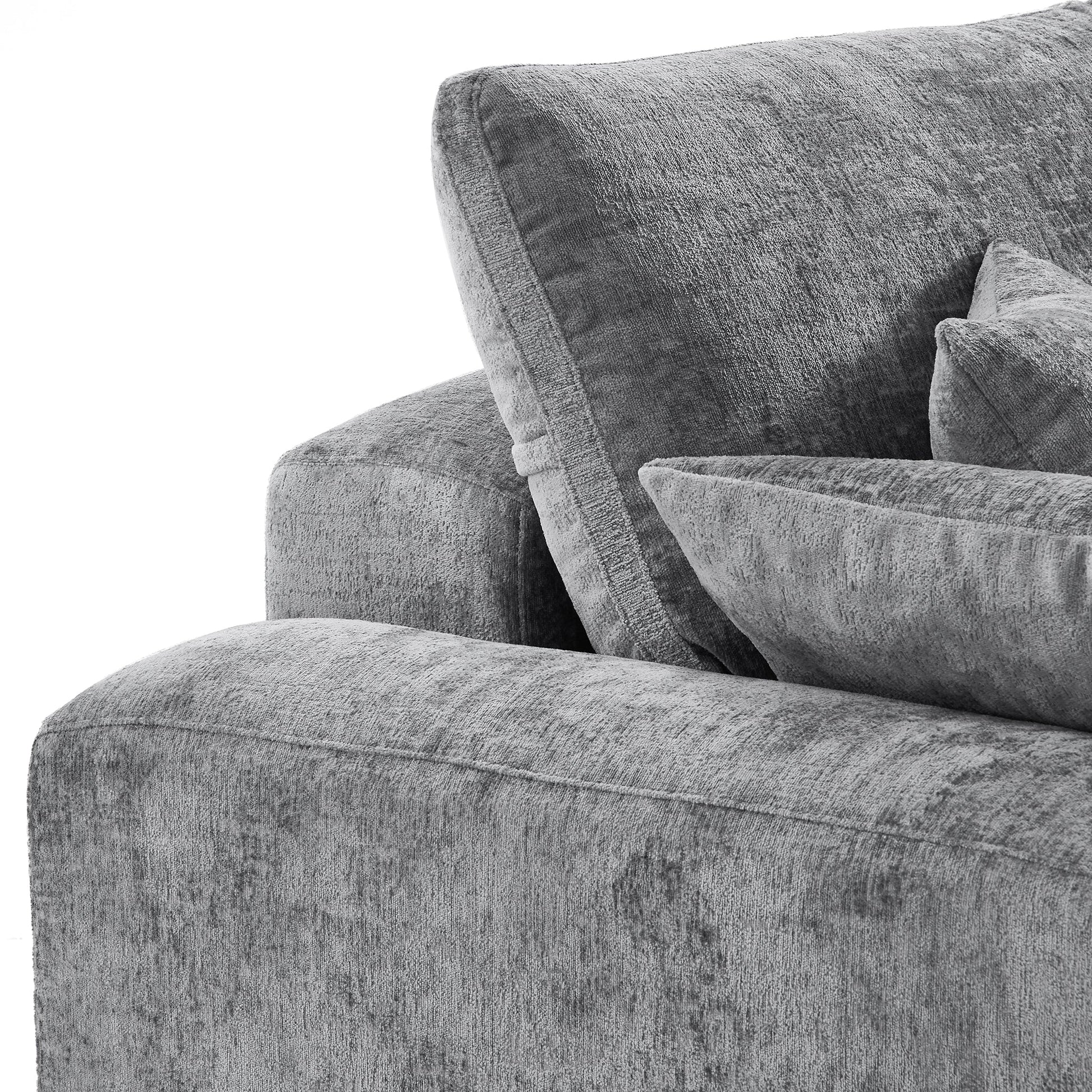 The Empress Gray U Shaped Sectional Sofa-Gray