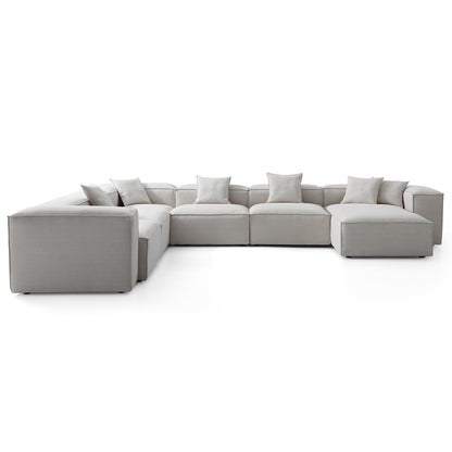 Freedom Modular Gray U Shaped Sectional Sofa-Gray-177.2"-High