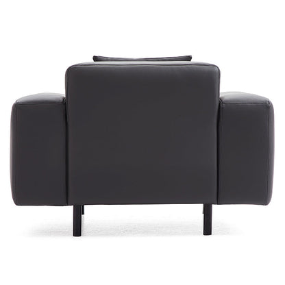 Noble Dark Gray Leather Armchair-Dark Gray