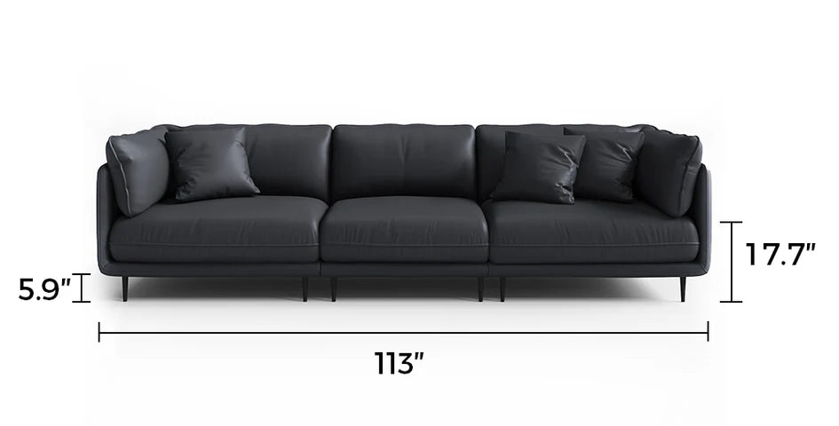 Vanilla Black Leather Sofa