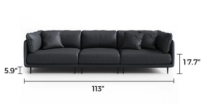 Vanilla Black Leather Sofa