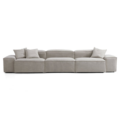 Freedom Modular New Gray Sofa-Sand-143.7"-Low
