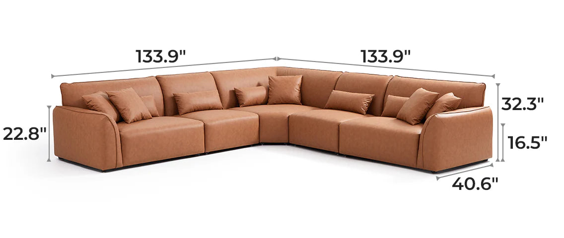 Milano Moda Minimalist Brown Corner Sofa