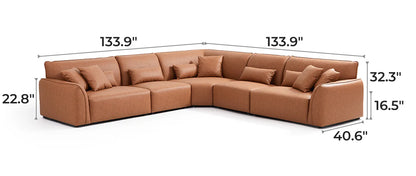 Milano Moda Minimalist Brown Corner Sofa