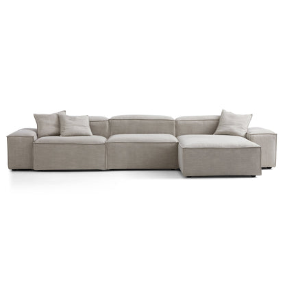 Freedom Modular New Gray Sectional Sofa-Sand-143.7"-Low