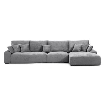The Empress Beige Sectional-Gray-150.8"-Facing Right