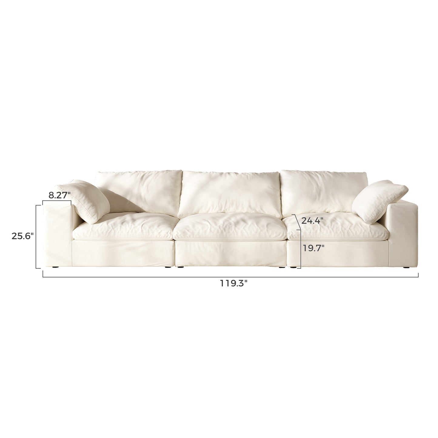 Lunna Modular Sofawhite / 120 inch