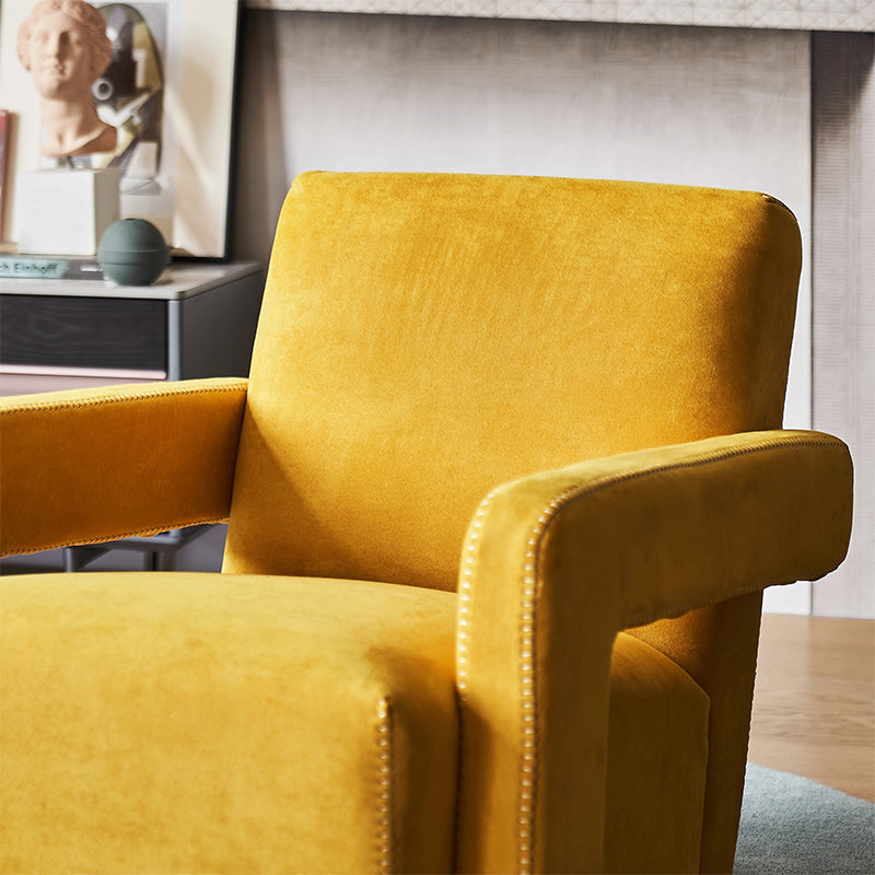 Nova Cream Boucle Utrecht Armchair-Yellow Matt Fabric