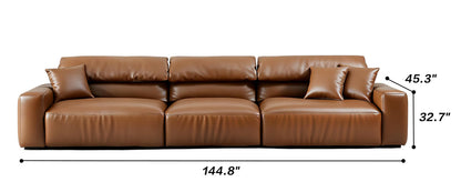 Chestnut Brown Leather Sofa