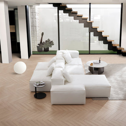 Freedom Modular Khaki Double Sided Sectional Sofa-White