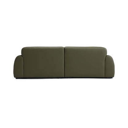 Brenley Modern Italian Leather Sofa-Olive