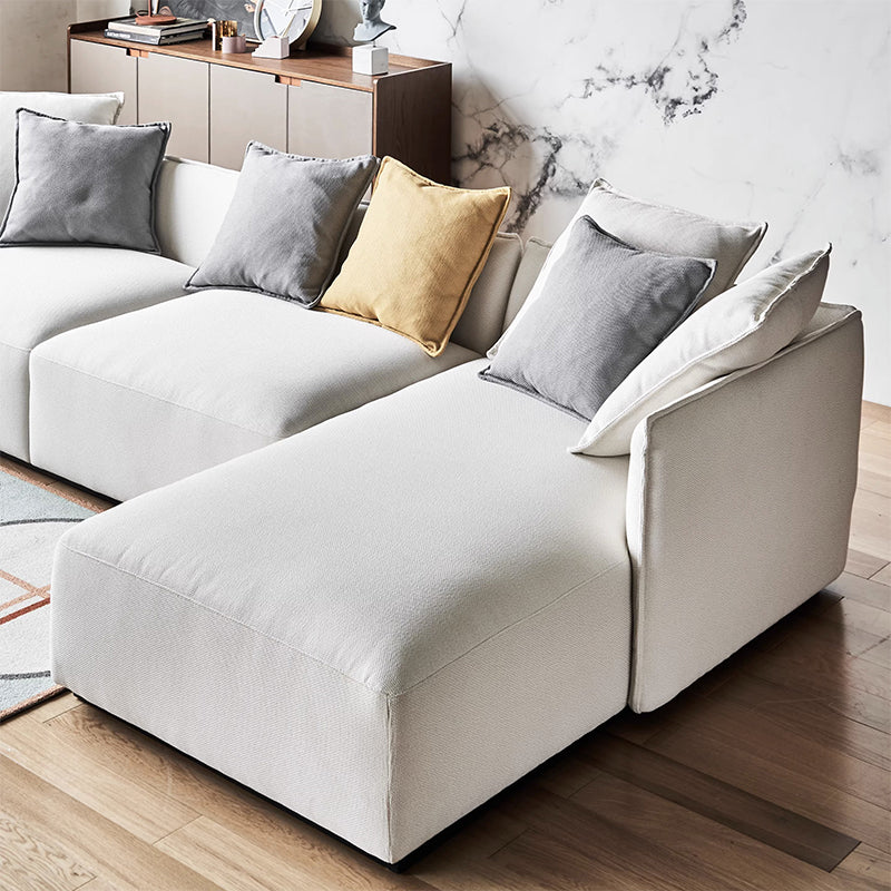 Serene Beige Fabric Sectional-Beige