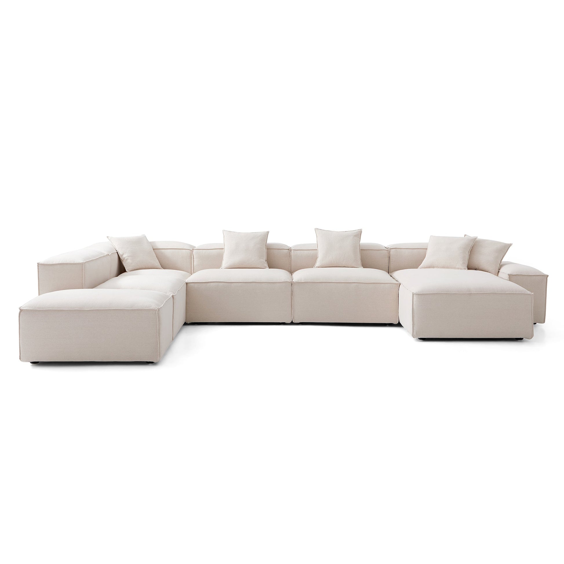 Freedom Modular Khaki Open End Sectional Sofa-Khaki-177.2"-Low