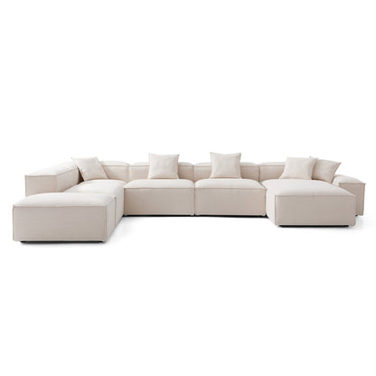 Freedom Modular Khaki Open End Sectional Sofa-Khaki-177.2"-Low