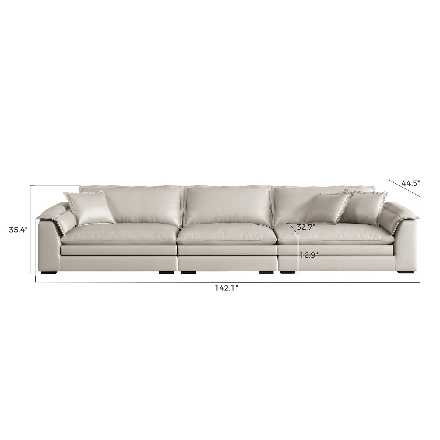 Sandwich Genuine Leather Sofa