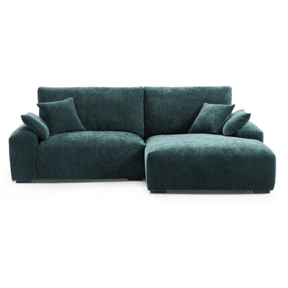 The Empress Green Sectional-Green-98.4″-Facing Right