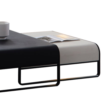 Modern Duet Coffee Table Set-39.4″ & 31.5″-Black & White