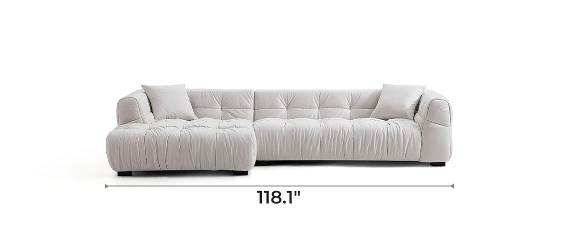 Boba Cream Leathaire Sectional Sofa
