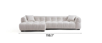 Boba Cream Leathaire Sectional Sofa