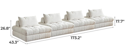 Block Modular White Sectional