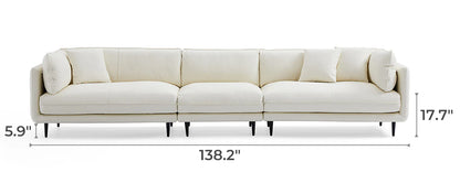 Vanilla White Leather Sofa