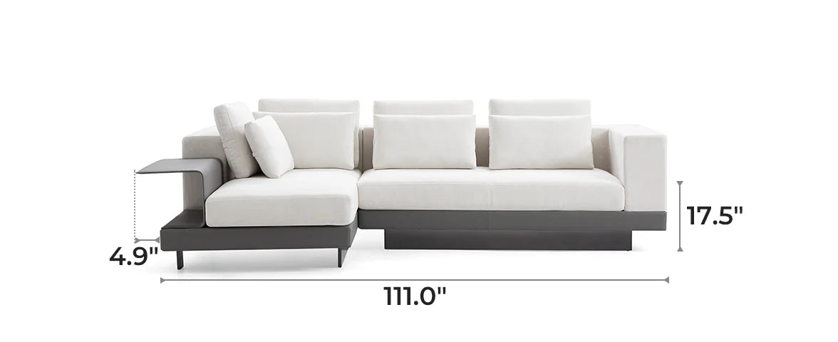 Connery Minimalist White Sectional