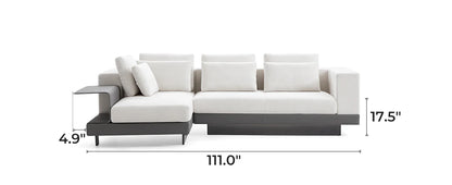 Connery Minimalist White Sectional