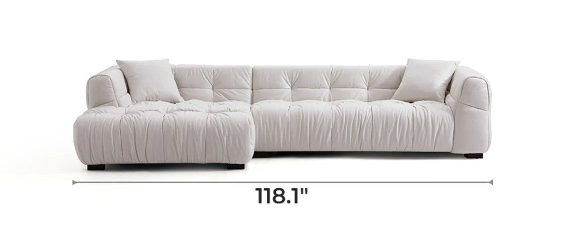 Boba Cream Leathaire Sectional Set