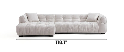 Boba Cream Leathaire Sectional Set