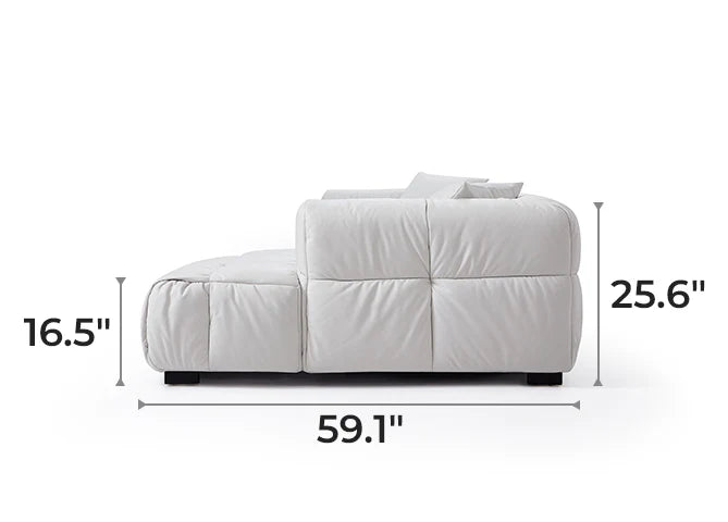 Boba Cream Leathaire Sectional Sofa