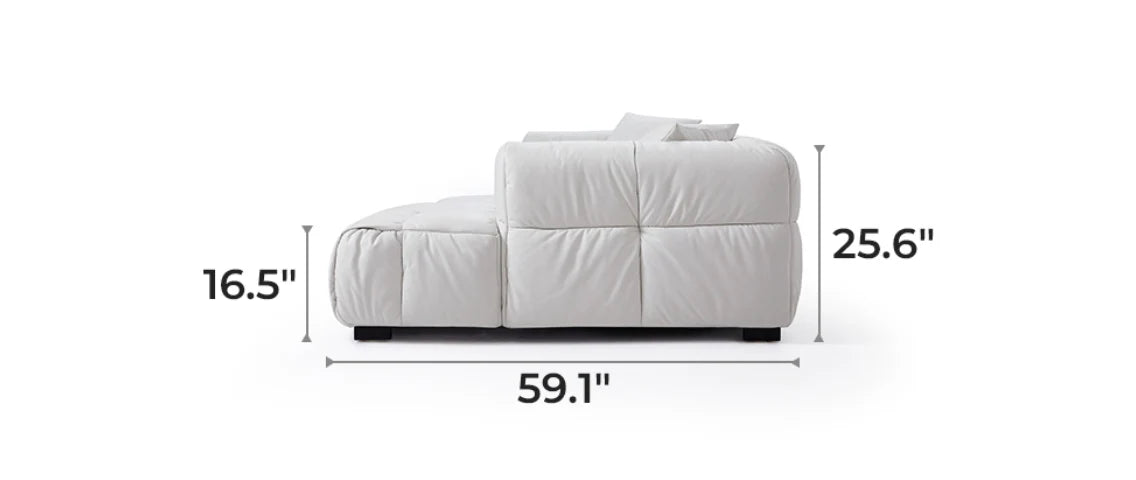 Boba Cream Leathaire Sectional Set