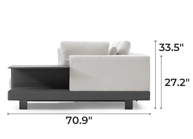 Connery Minimalist White Sectional