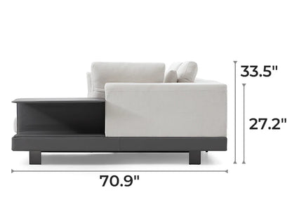 Connery Minimalist White Sectional