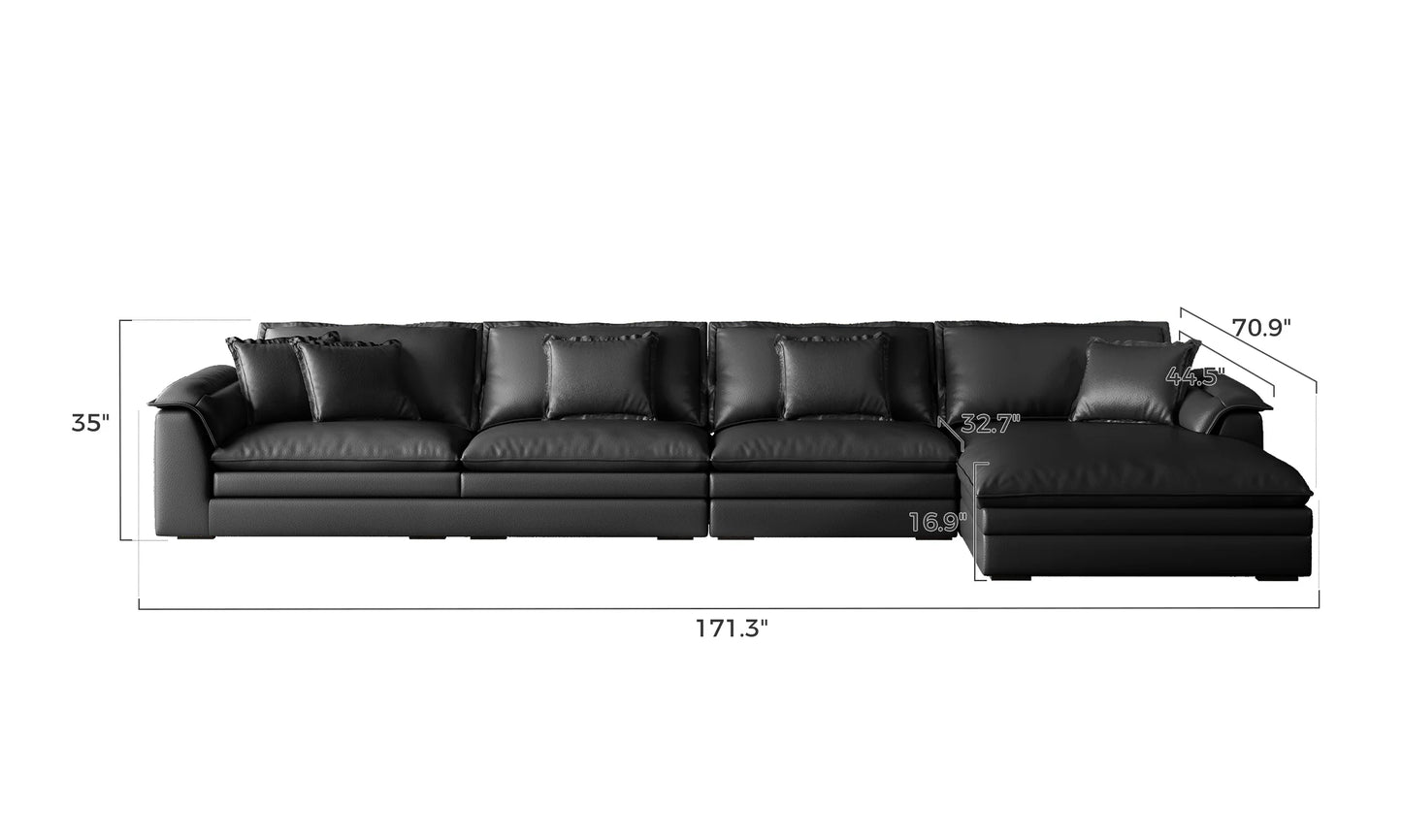 Sandwich Genuine Leather Sofa