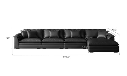Sandwich Genuine Leather Sofa