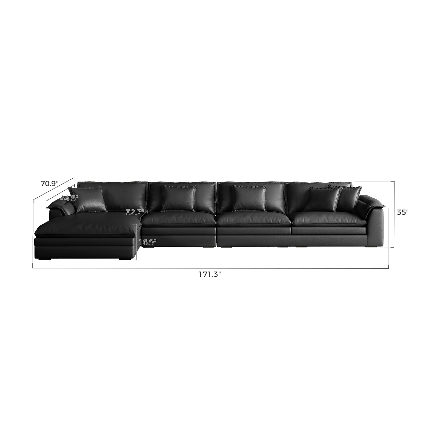 Sandwich Genuine Leather Sofa
