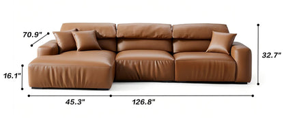 Chestnut Brown Leather Sectional