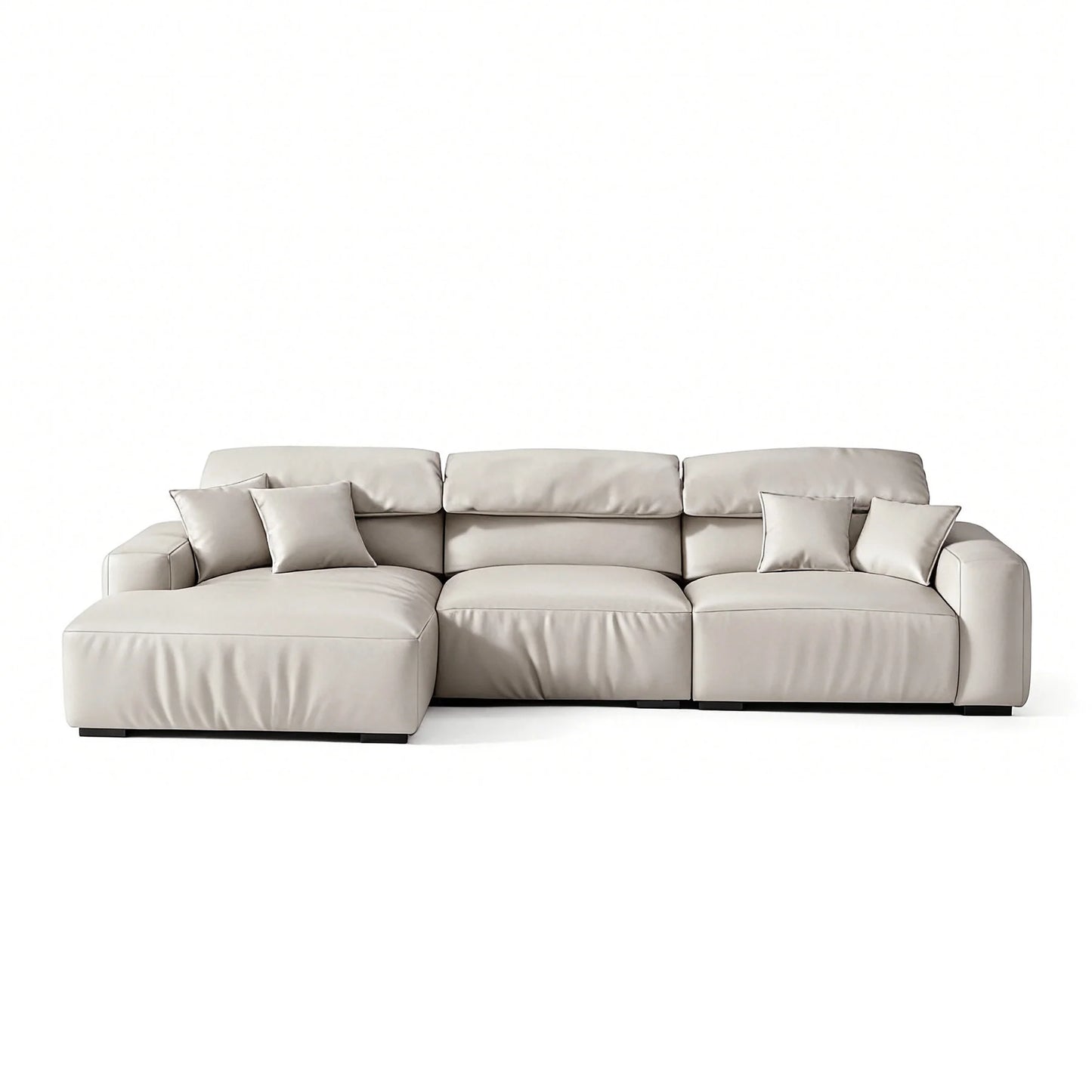 Chestnut Brown Leather Sectional
