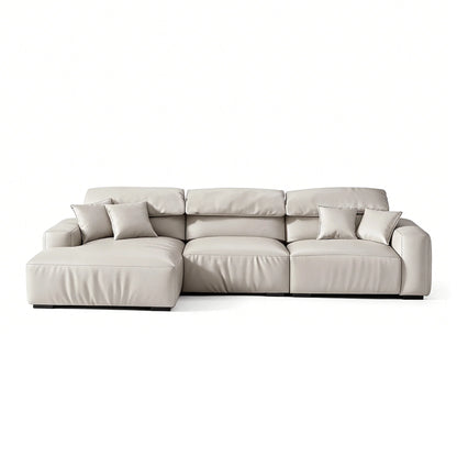 Chestnut Brown Leather Sectional