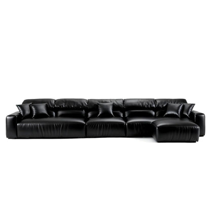 Chestnut Brown Leather Sofa and Ottoman