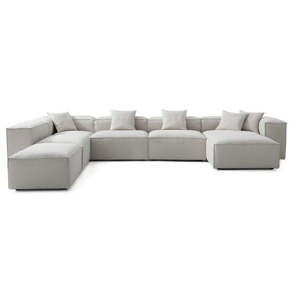 Freedom Modular Khaki Open End Sectional Sofa-Gray-177.2"-High