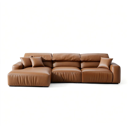 Chestnut Brown Leather Sectional