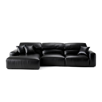 Chestnut Brown Leather Sectional