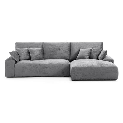 The Empress Beige Sectional-Gray-115.4"-Facing Right