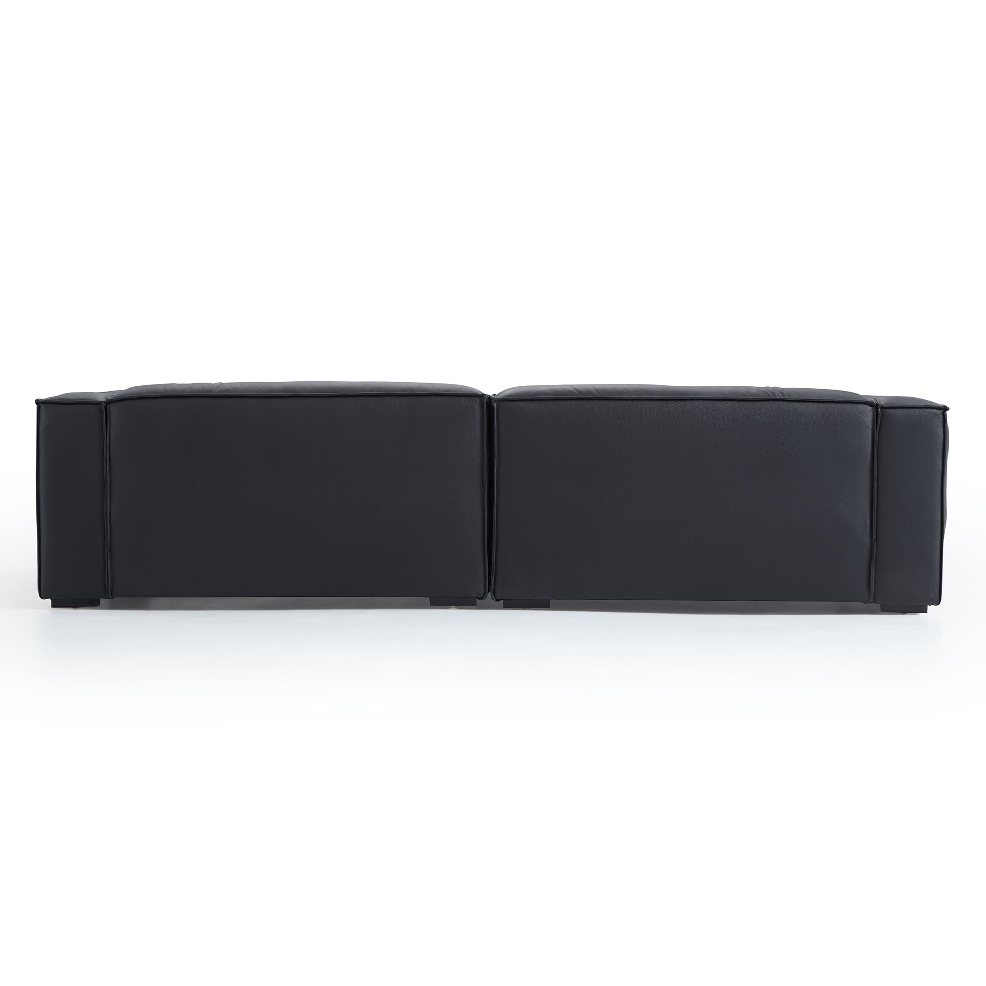 Luxury Minimalist Dark Brown Leather Daybed Sofa-Black