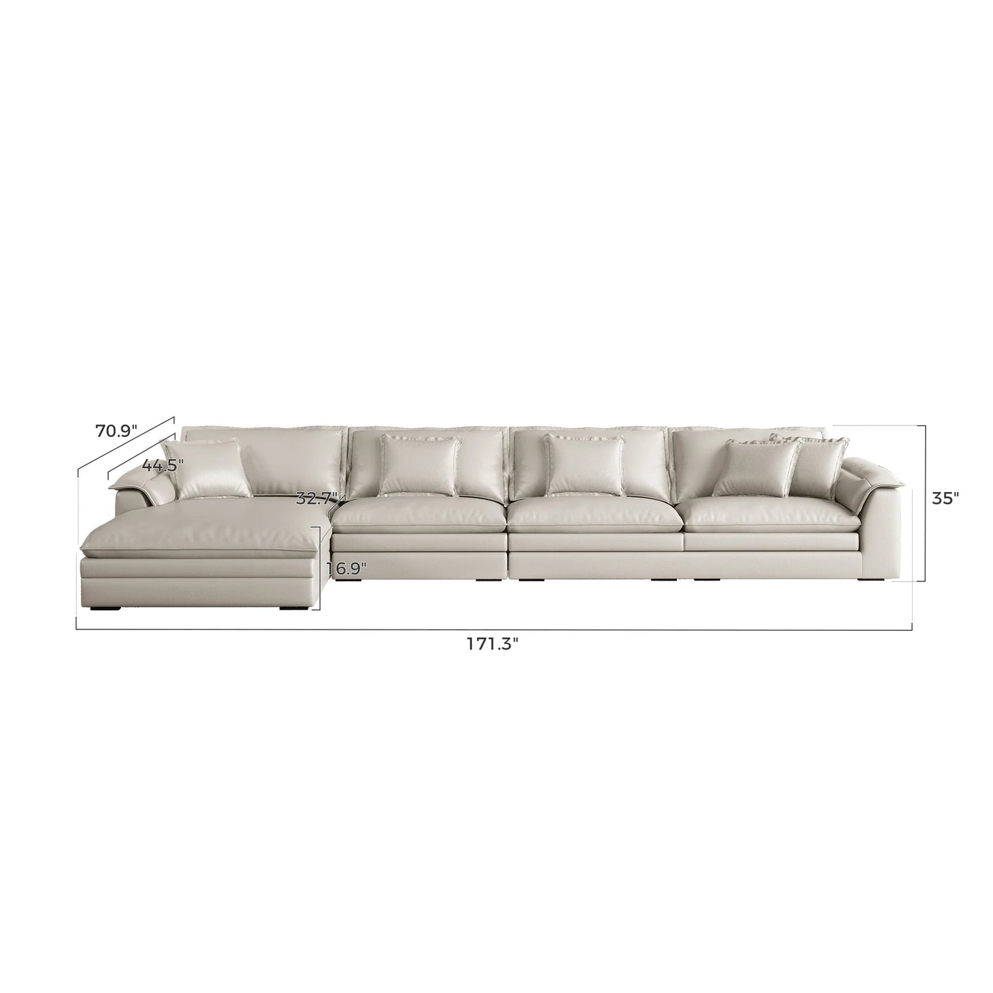 Sandwich Genuine Leather Sofa