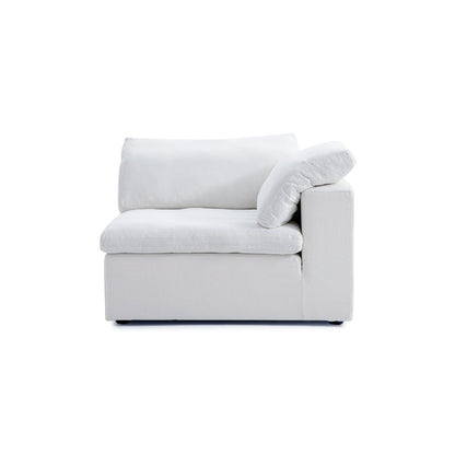 Tender Wabi Sabi U Shaped Sectional with One Open End-White